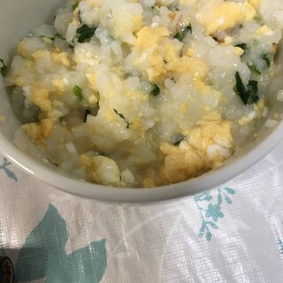 離乳食後期☆ハタハタと大根の菜のたまご粥☆